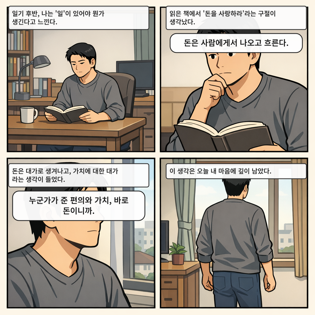 인포리즈 4컷 만화 생성 결과물 예시